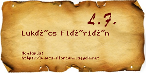 Lukács Flórián névjegykártya